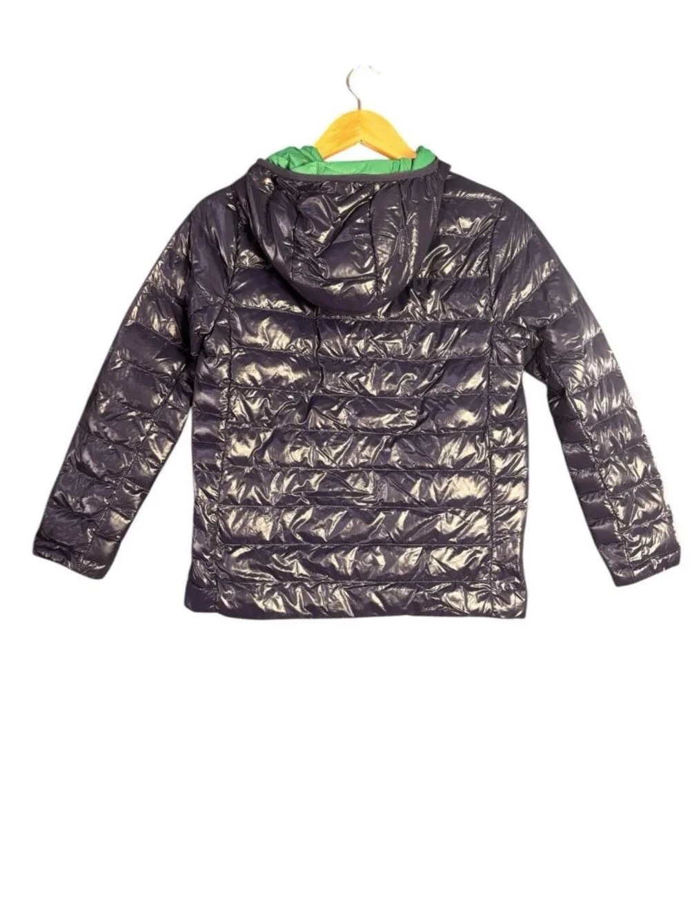 Vineyard Vines Kids Boys Sz M Hooded Puffer Jacket Navy Green Full Zip